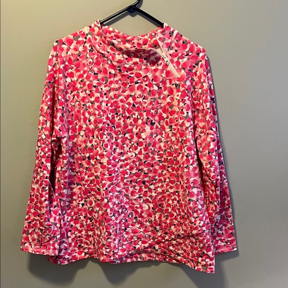 Talbots Pink and White Patterned Sweatshirt - Picture 1 of 5